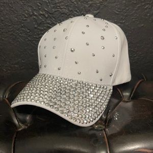 White Bling Ball Cap